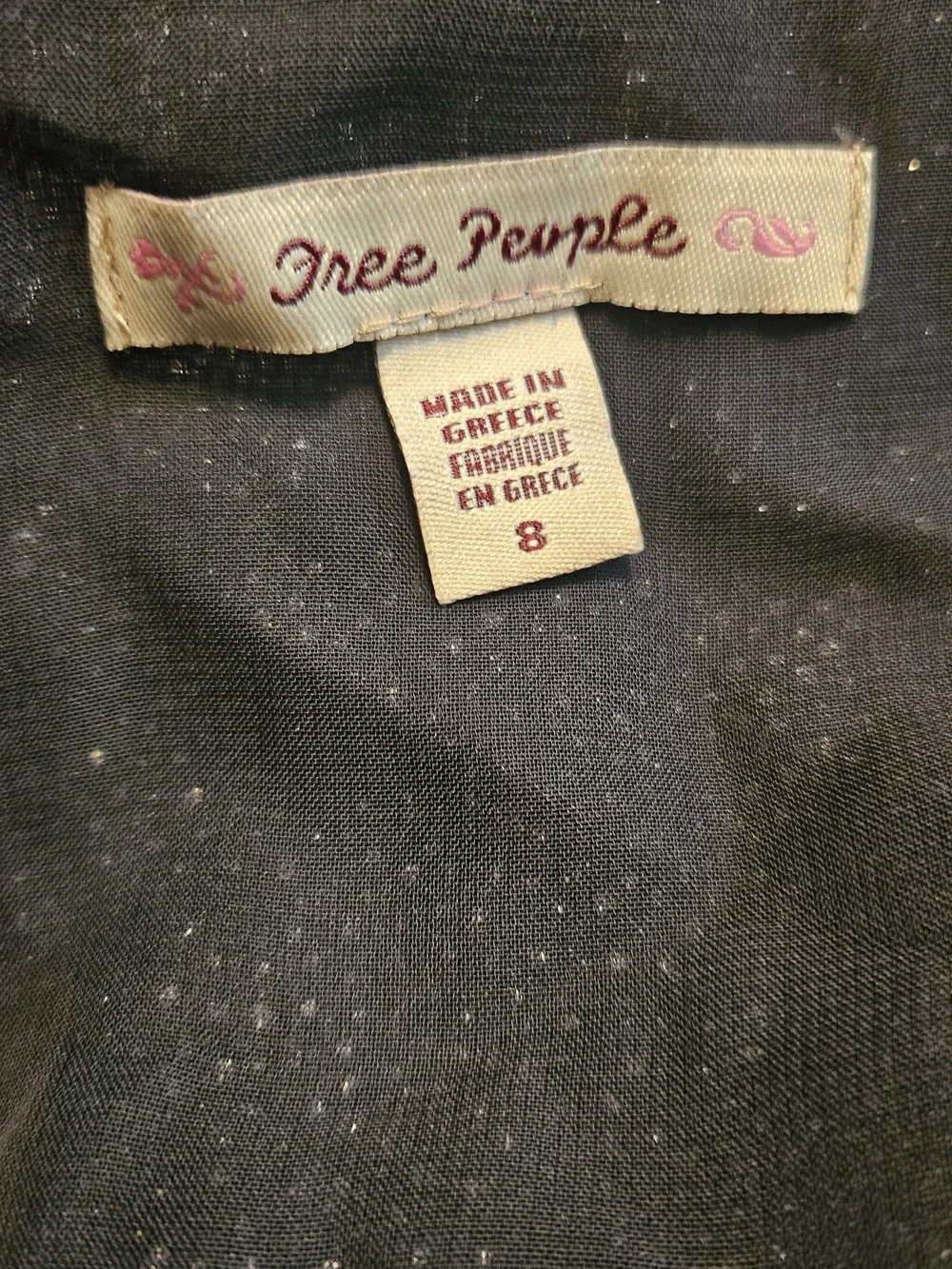 Free People Vintage Y2K Glitter Lace Sparkle Black Mini Cocktail Dress Size 8